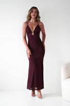Oh Hello Clothing Dresses 1*DONE - VERA & LUCY-Shimmer Mesh red V-Neck Maxi Dress