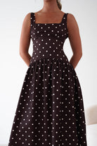 Oh Hello Clothing Women > Clothing > Dresses 1*DONE-VERY&LUCY- Brown polka dot dress