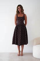Oh Hello Clothing Women > Clothing > Dresses 1*DONE-VERY&LUCY- Brown polka dot dress