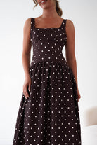 Oh Hello Clothing Women > Clothing > Dresses 1*DONE-VERY&LUCY- Brown polka dot dress