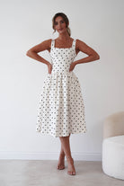 Oh Hello Clothing Women > Clothing > Dresses 1*DONE-VERY&LUCY- cream polka dot dress (Copy)