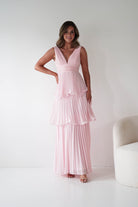 Oh Hello Clothing Women > Clothing > Dresses 1*DONE-Vina Tiered Pleated Layered Maxi Dress | New colour Pink