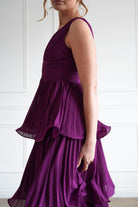 Oh Hello Clothing Women > Clothing > Dresses 1*DONE-Vina Tiered Pleated Layered Maxi Dress | PLUM
