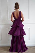 Oh Hello Clothing Women > Clothing > Dresses 1*DONE-Vina Tiered Pleated Layered Maxi Dress | PLUM