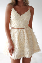 Lydia Butter Floral Applique Top & Skirt Set | Oh Hello Clothing