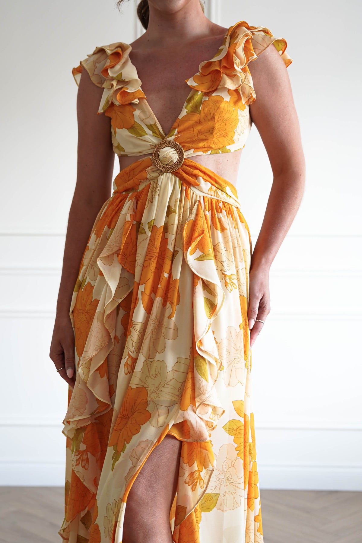 1*DONE -DRESS FORUM-FD11875-MANGOBLOOSOM Cut-Out Maxi Dress-Oh Hello Clothing