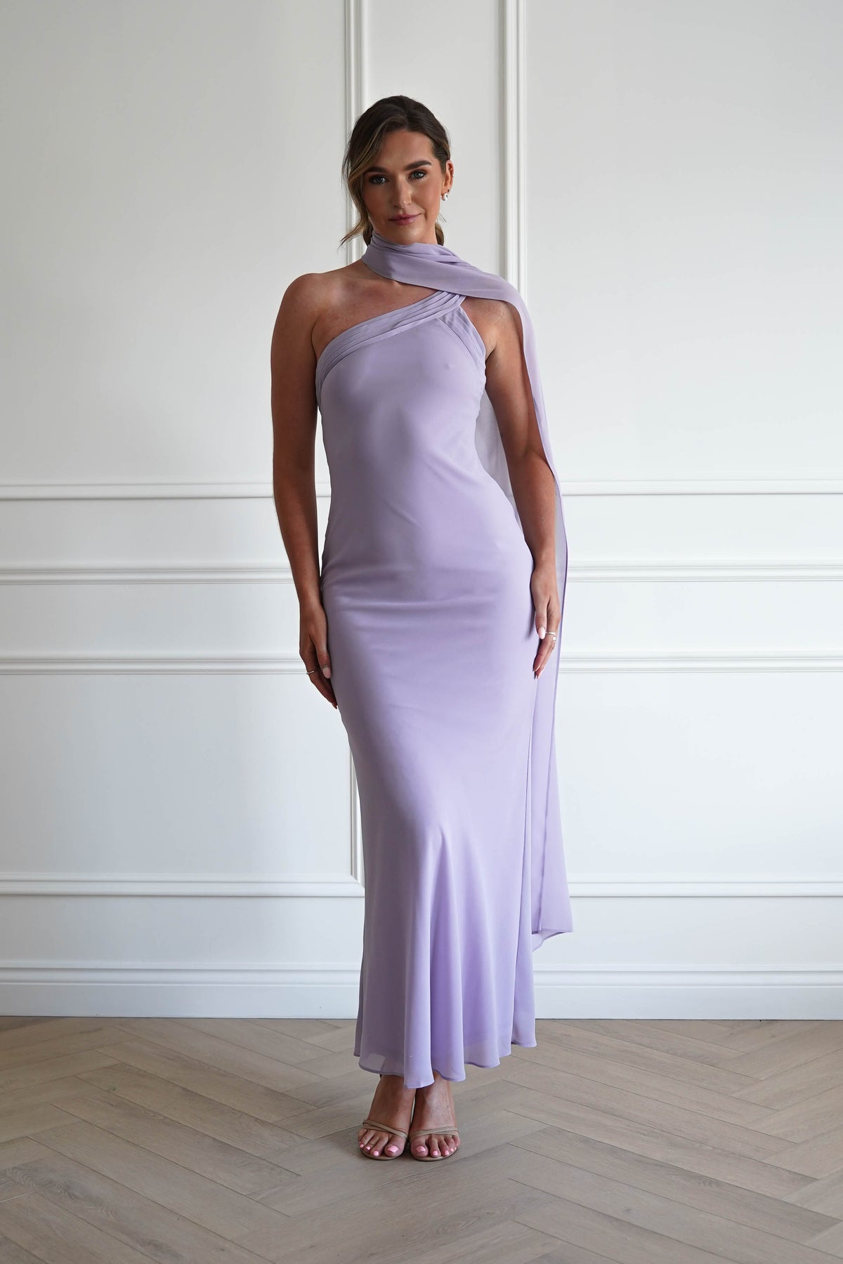 1*DONE-Hathaway Chiffon Drape Maxi Dress | PURPLE-Oh Hello Clothing