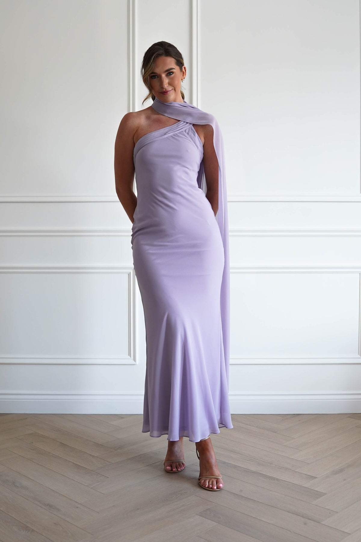 1*DONE-Hathaway Chiffon Drape Maxi Dress | PURPLE-Oh Hello Clothing