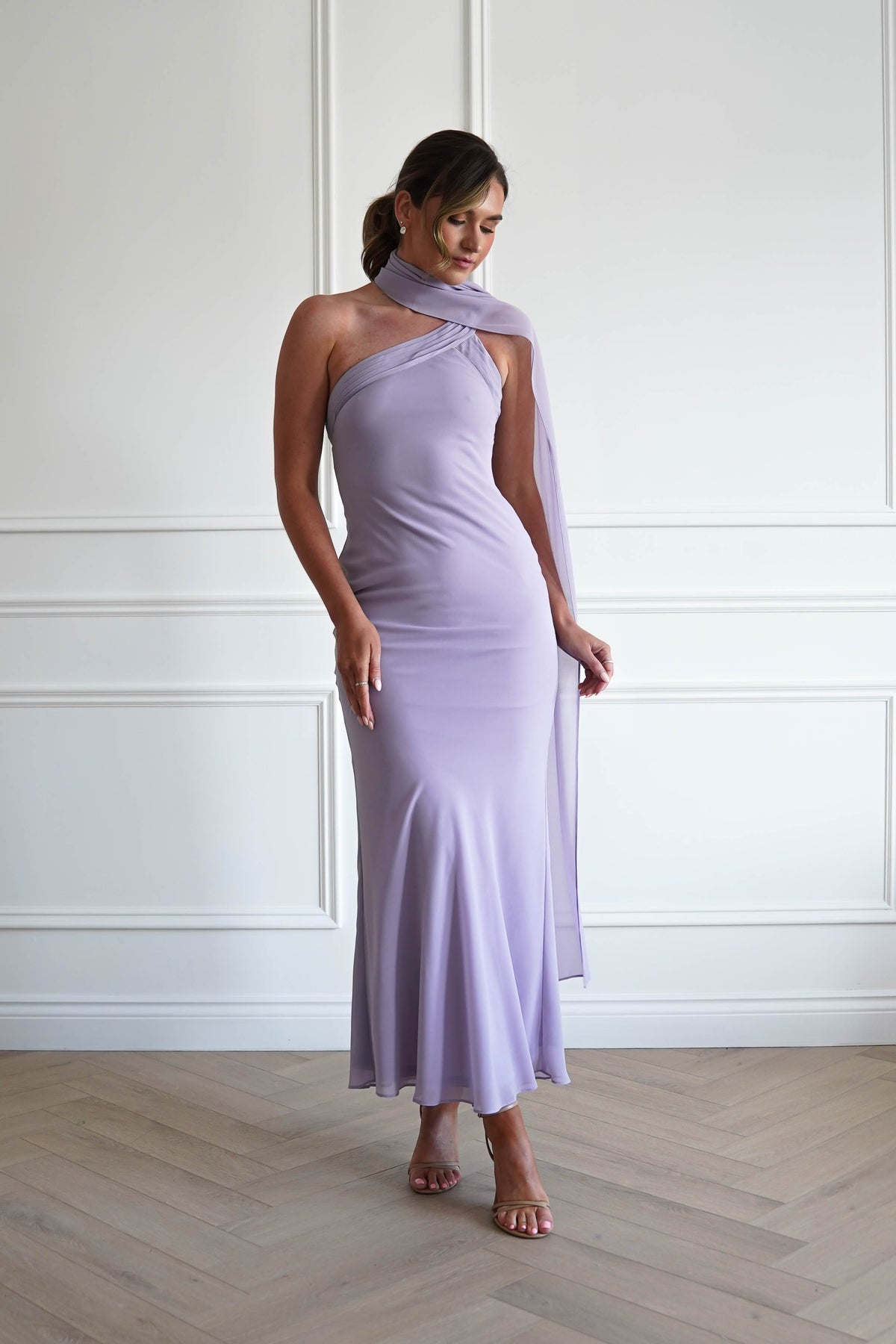 1*DONE-Hathaway Chiffon Drape Maxi Dress | PURPLE-Oh Hello Clothing