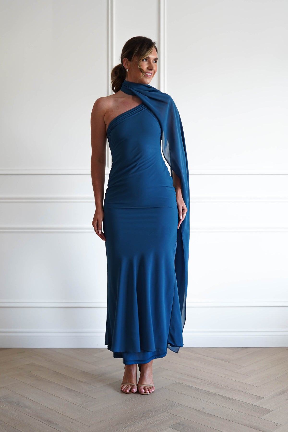 1*DONE-Hathaway Chiffon Drape Maxi Dress | TEAL-Oh Hello Clothing