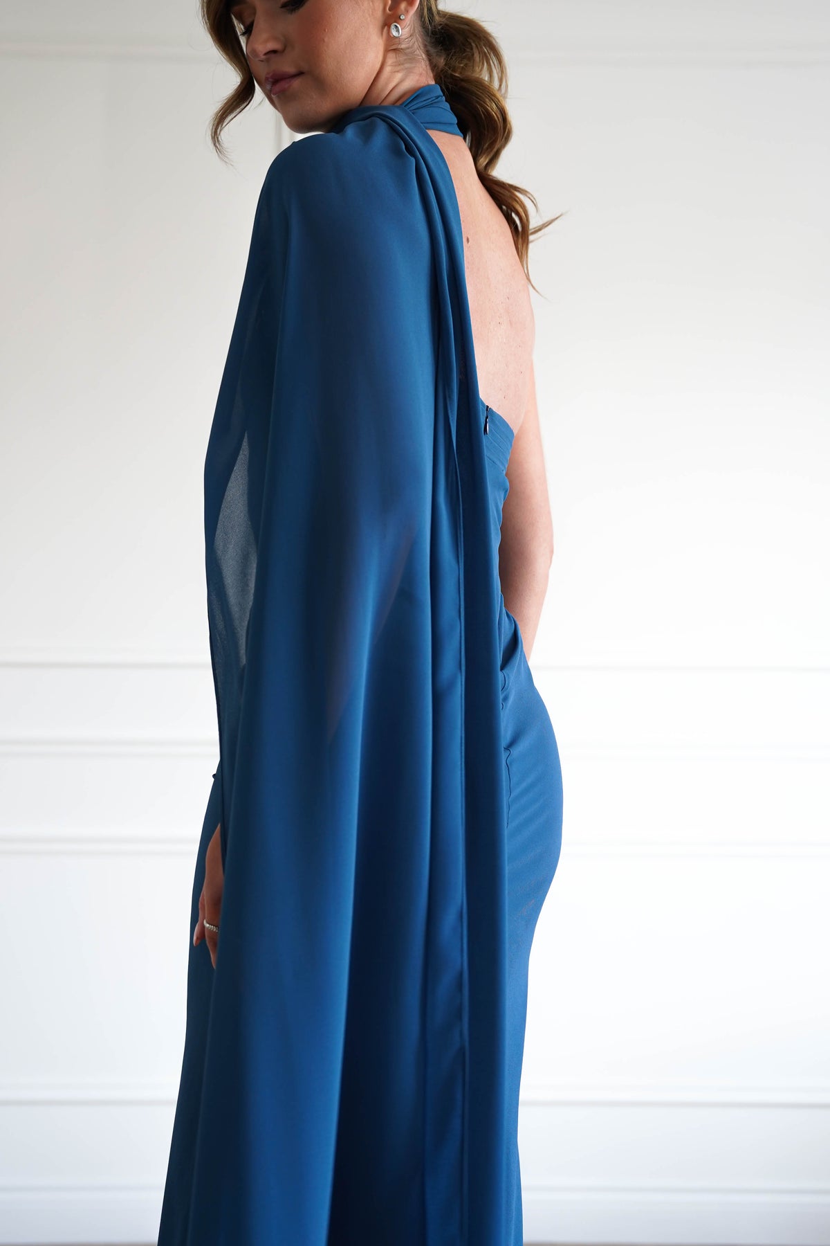 1*DONE-Hathaway Chiffon Drape Maxi Dress | TEAL-Oh Hello Clothing