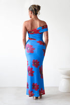 Solara Floral Print Mesh Maxi Dress Blue | Wedding Guest Dress | Maxi | Mesh | Oh Hello Clothing
