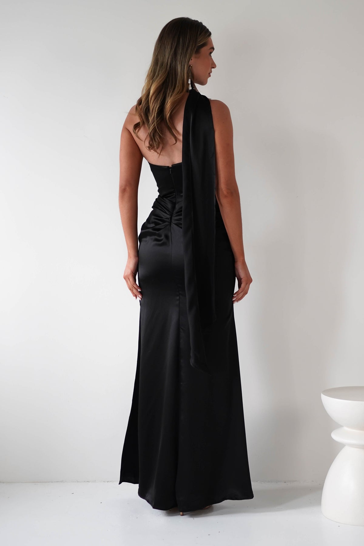 Aletta Soft Satin Maxi Gown | Black-Oh Hello Clothing
