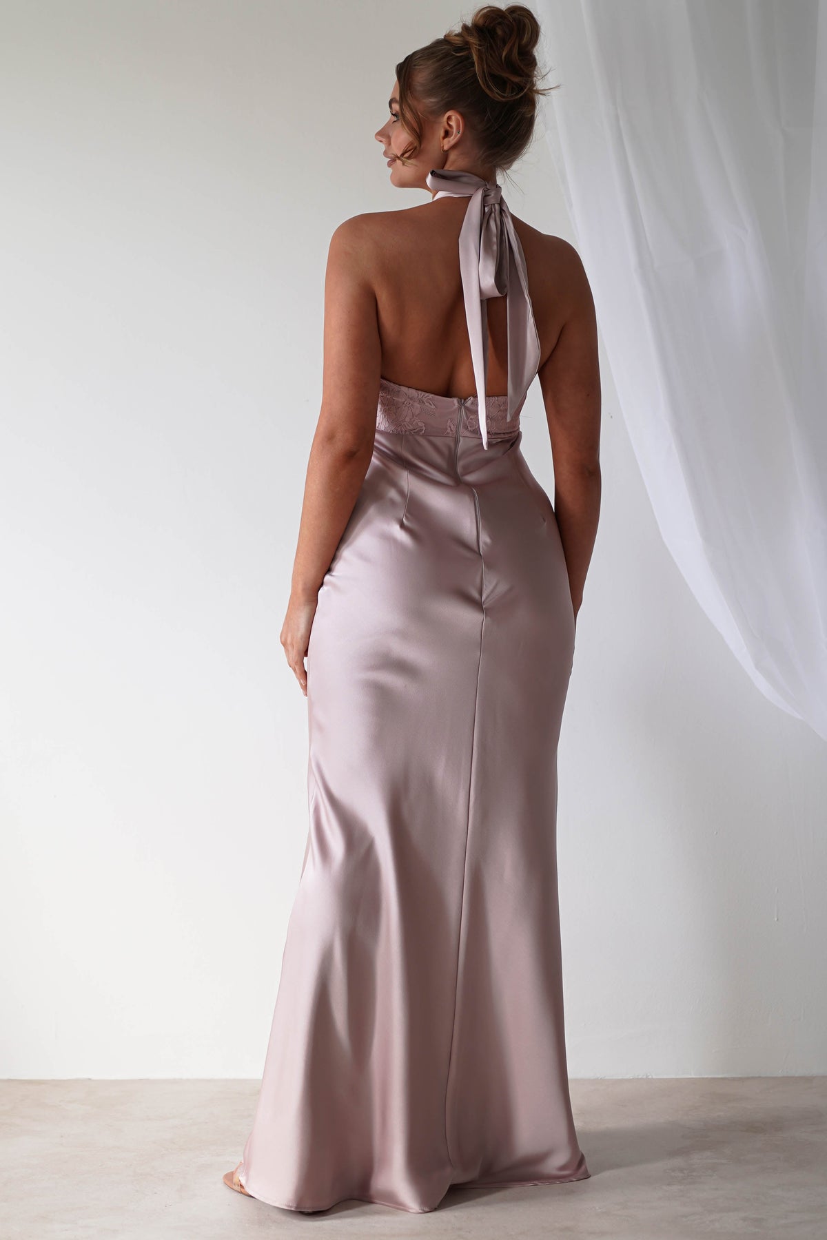 Alice Satin Halterneck Gown | Rose-Oh Hello Clothing