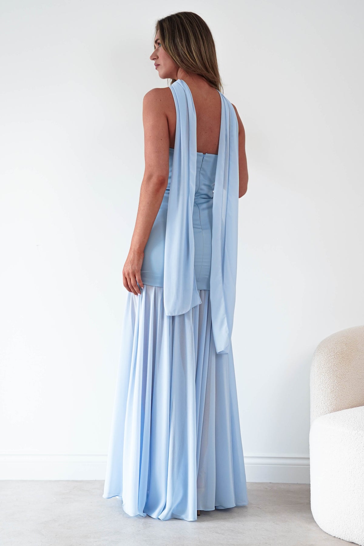 Amora Strapless Structured Maxi Dress | Blue-Oh Hello Clothing