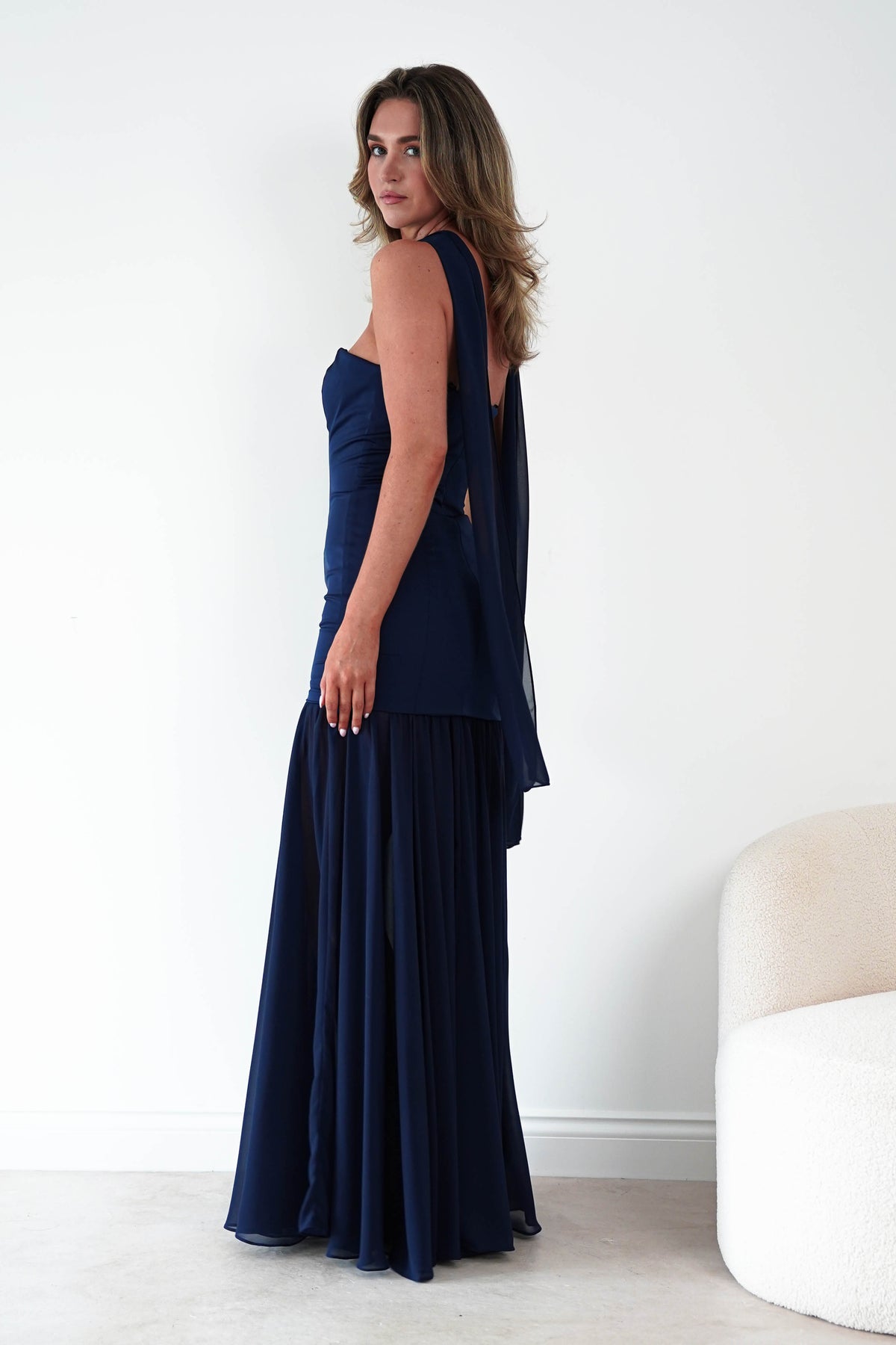 Amora Strapless Structured Maxi Dress | Navy-Oh Hello Clothing