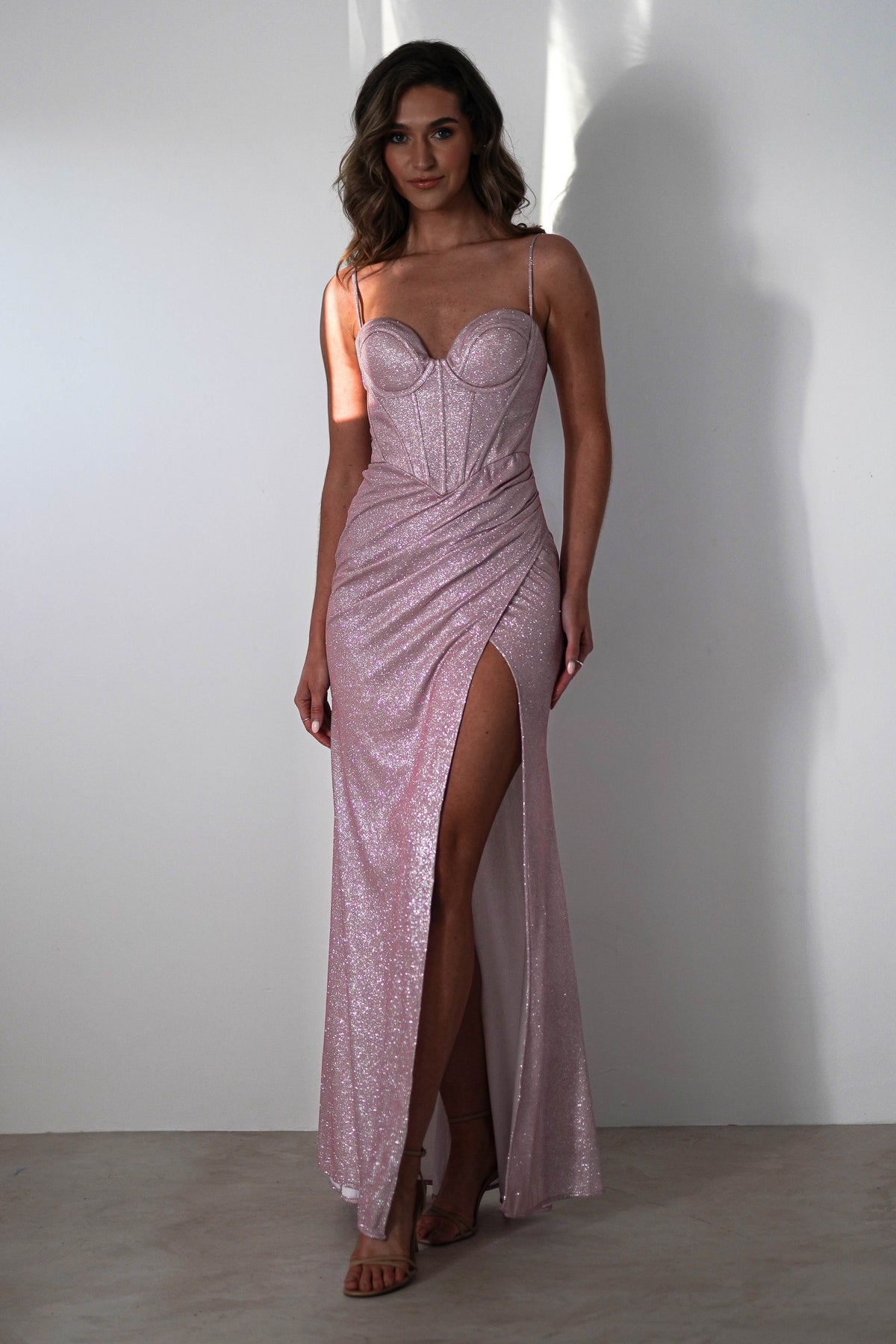 Anastasia Glitter Sweetheart Gown | Blush-Oh Hello Clothing