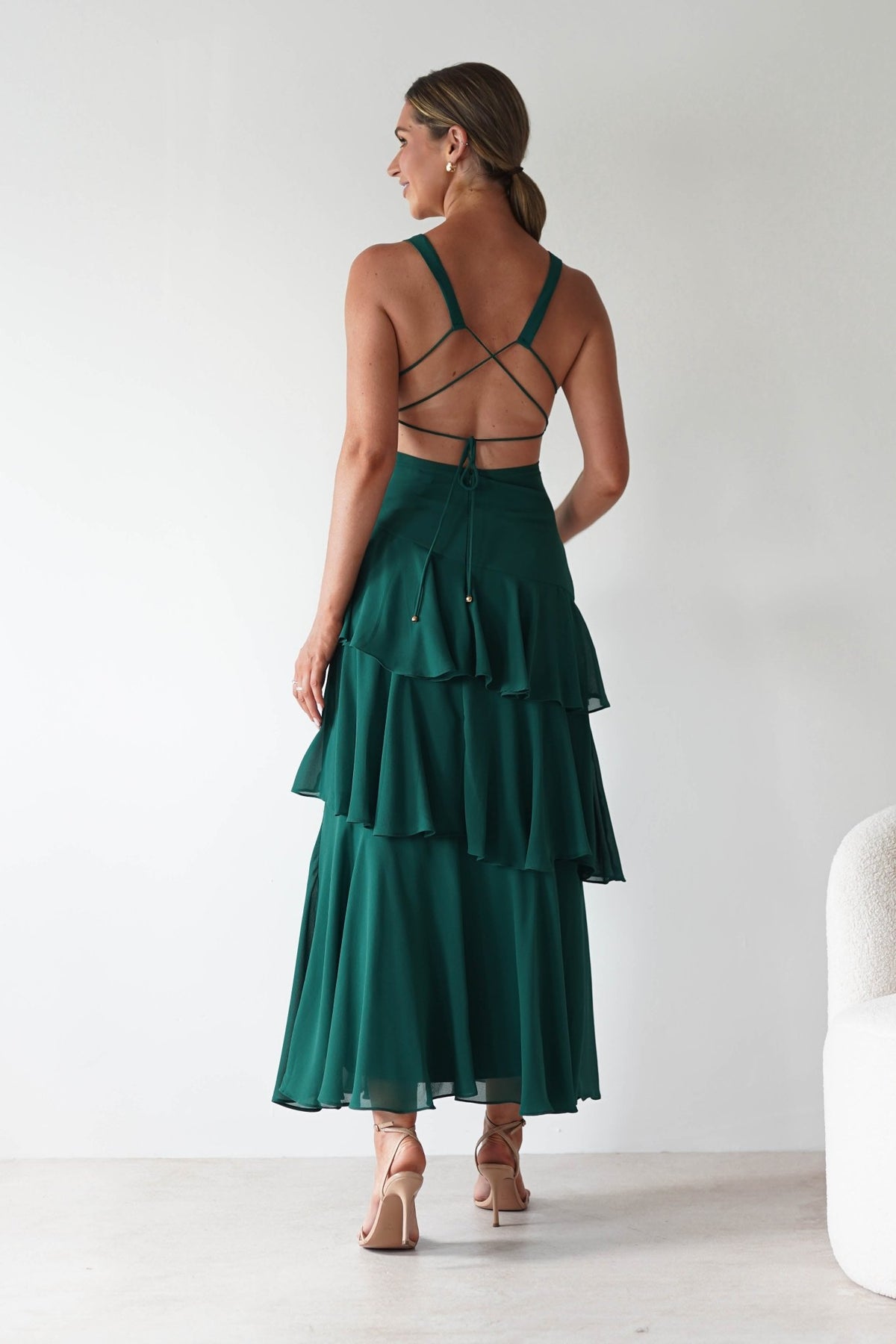 Andalusia Ruffle Maxi Dress | Forest Green-Oh Hello Clothing
