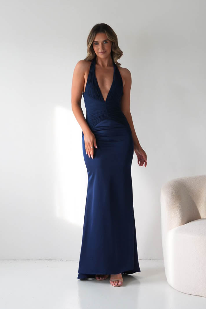 Austin Bodycon Halterneck Maxi Dress | Navy-Oh Hello Clothing