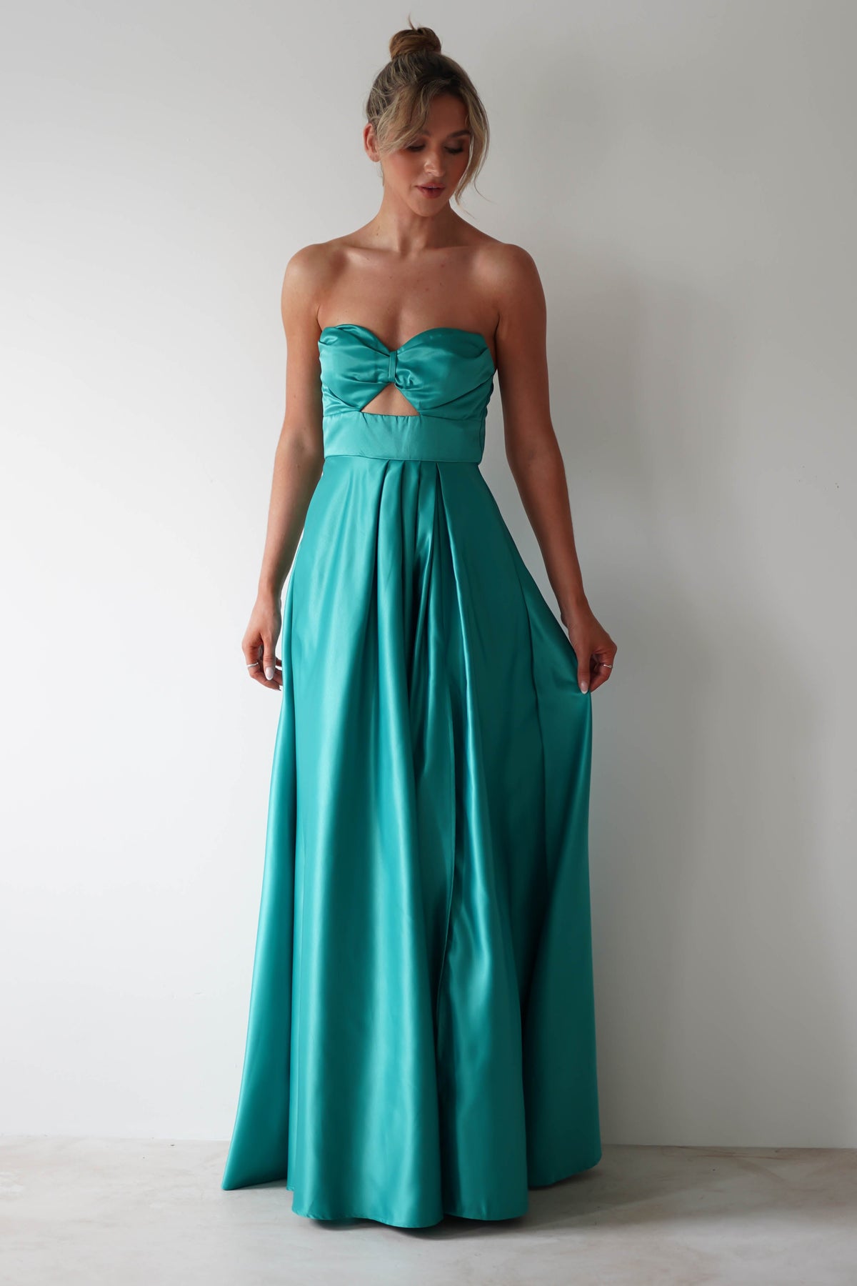 Ava Strapless Maxi Dress | Green-Oh Hello Clothing