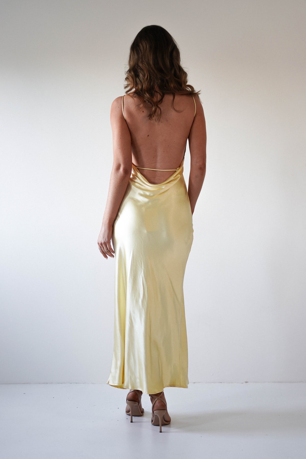 Bayleigh Soft Satin Maxi Dress | Yellow-Oh Hello Clothing