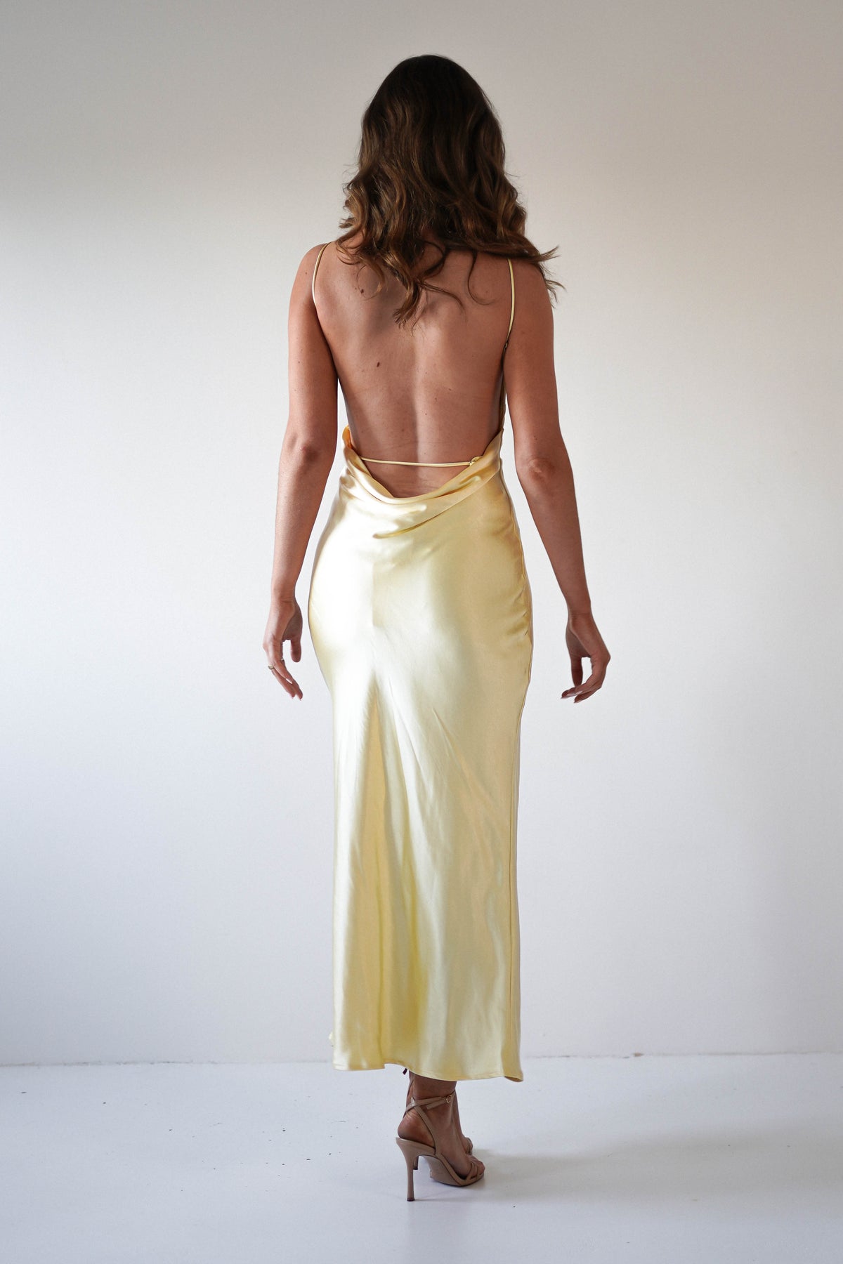 Bayleigh Soft Satin Maxi Dress | Yellow-Oh Hello Clothing