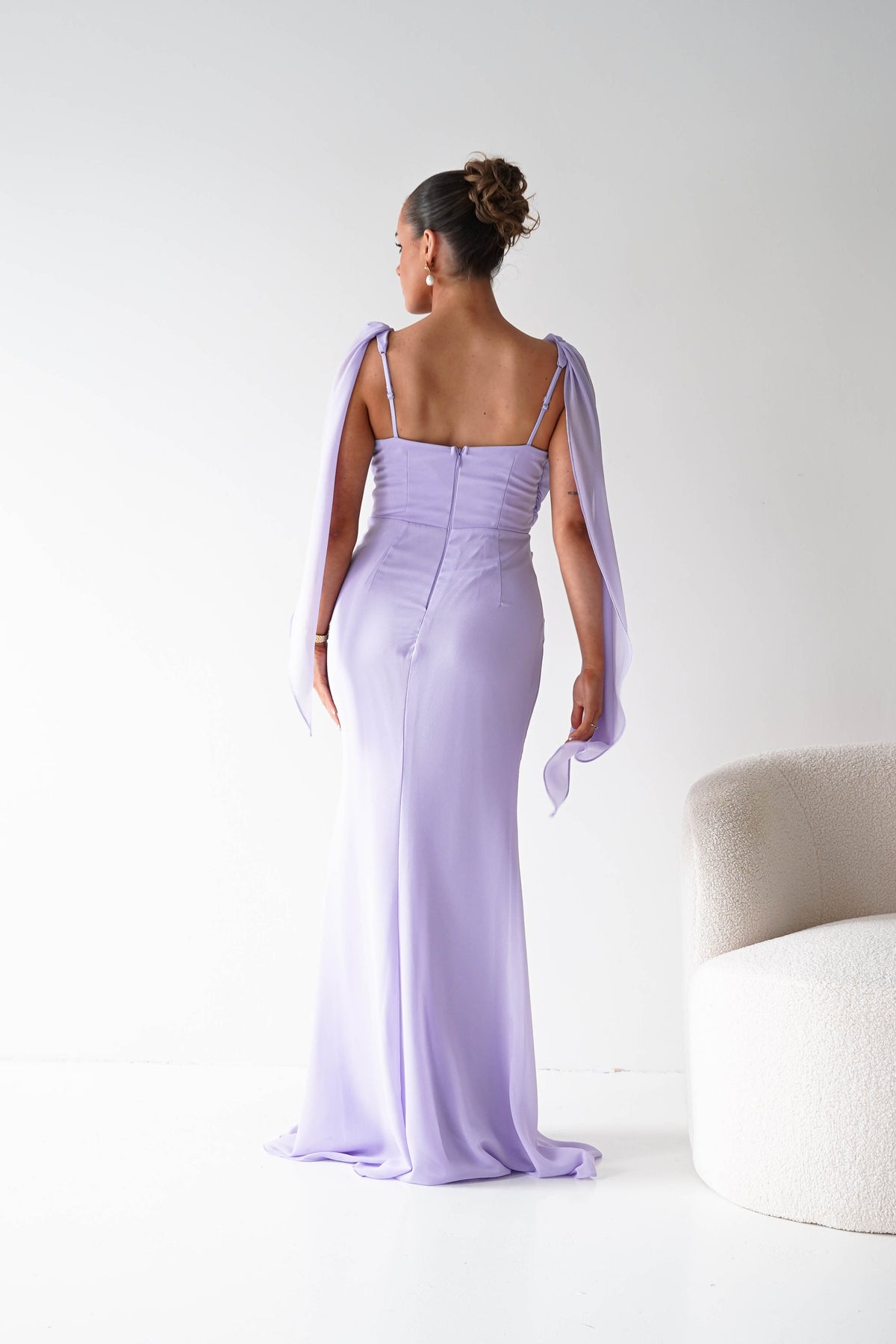 Belvini Chiffon Maxi Dress | Lavender-Oh Hello Clothing