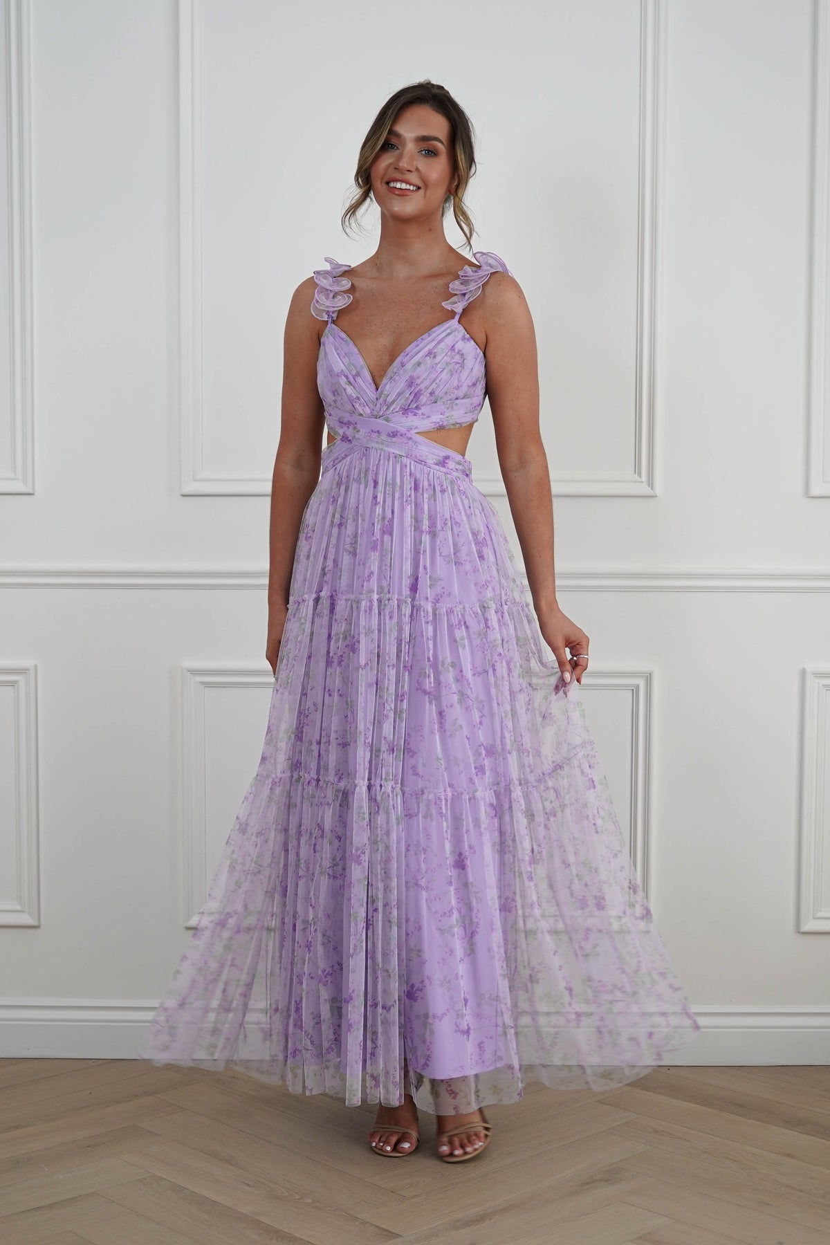 Bethel Floral Tulle Maxi Dress | Lavender-Oh Hello Clothing