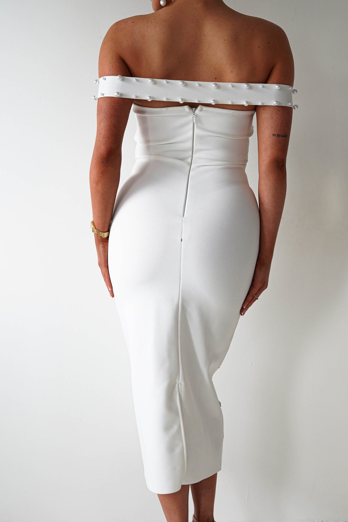Blayke Bodycon Bandage Midi Dress | White-Oh Hello Clothing