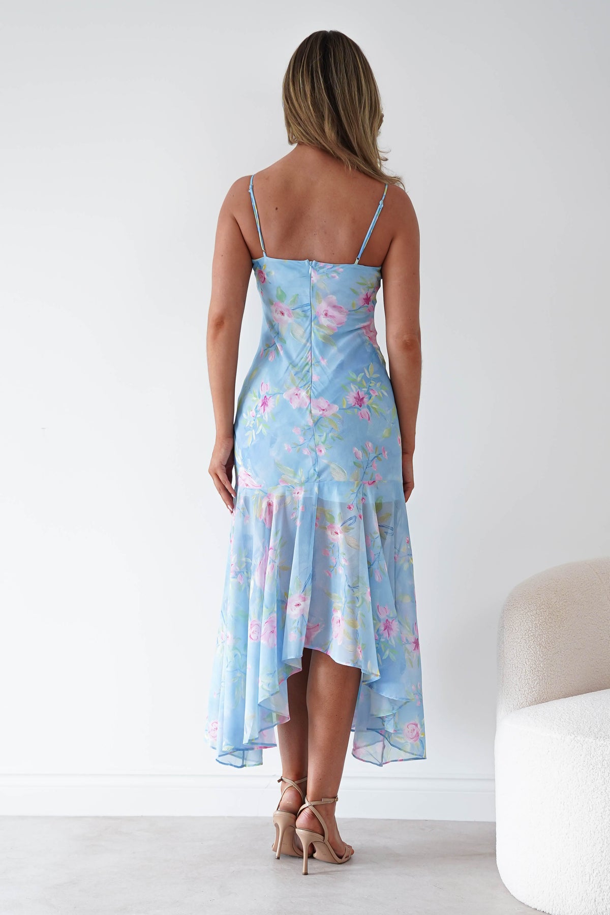 Calix Floral Asymmetric Midi Dress | Blue-Oh Hello Clothing