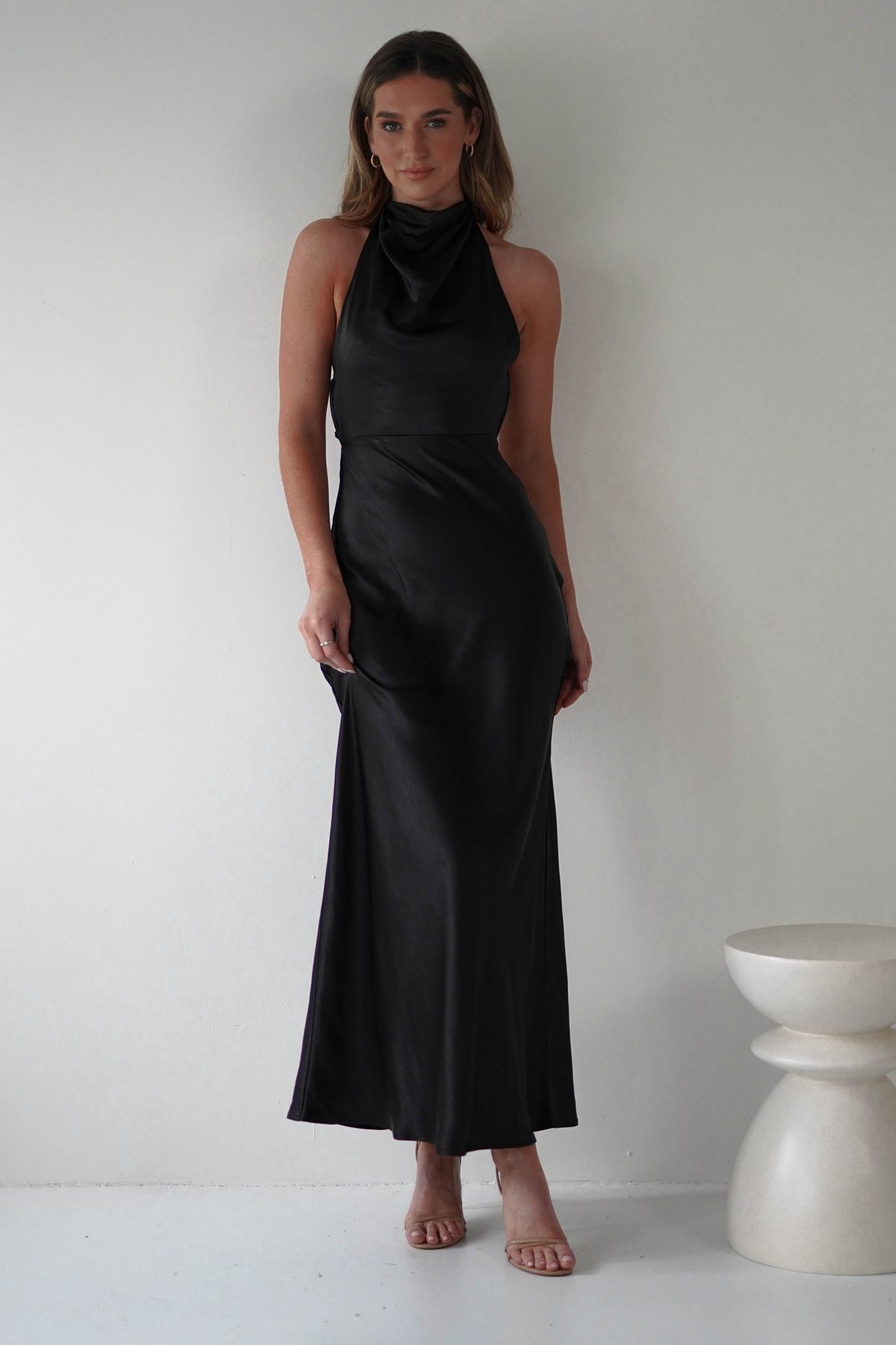 Capriana Pearl Back Maxi Dress | Black-Oh Hello Clothing