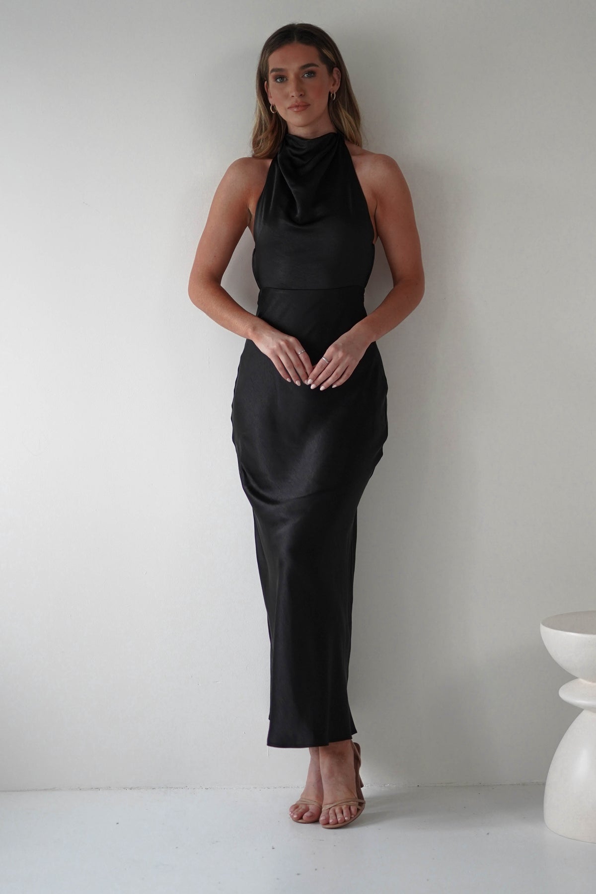 Capriana Pearl Back Maxi Dress | Black-Oh Hello Clothing