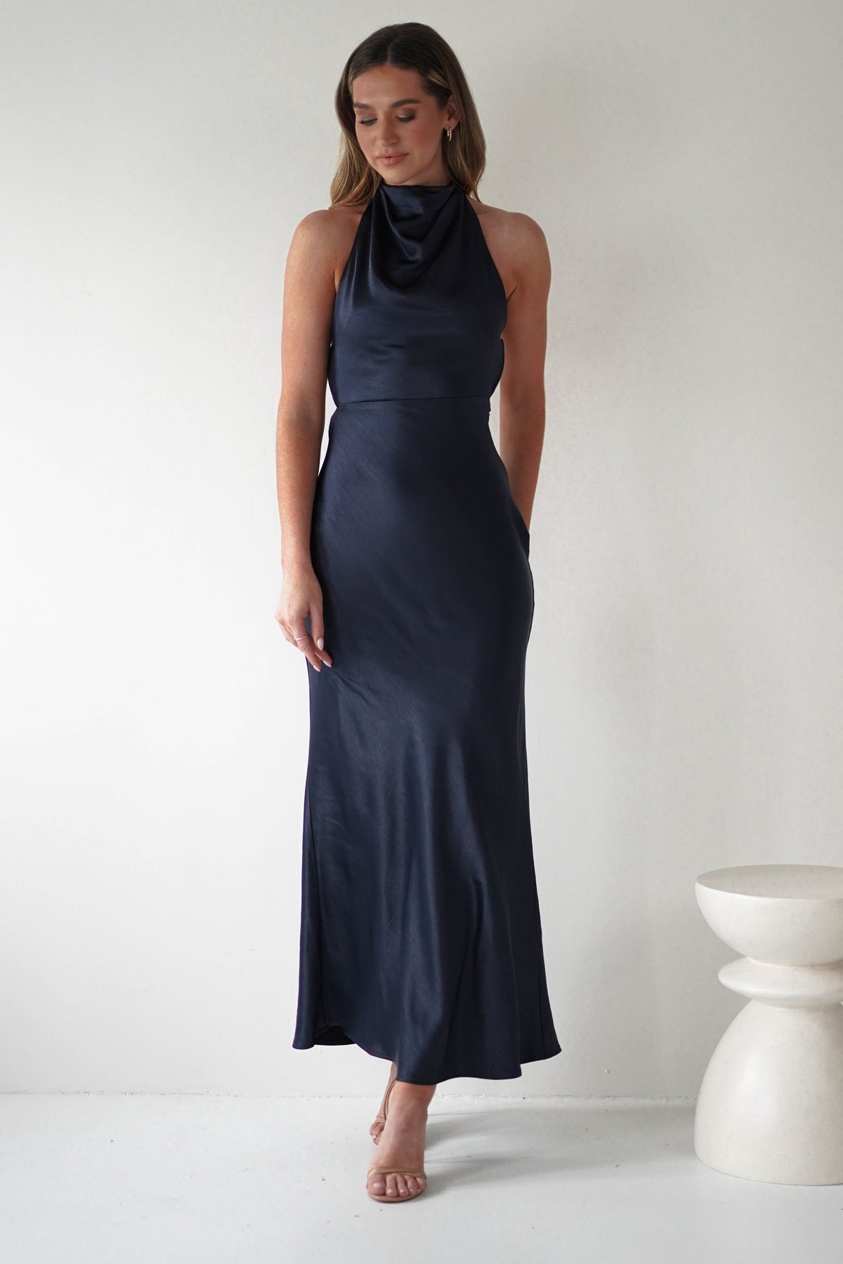 Capriana Pearl Back Maxi Dress | Navy-Oh Hello Clothing