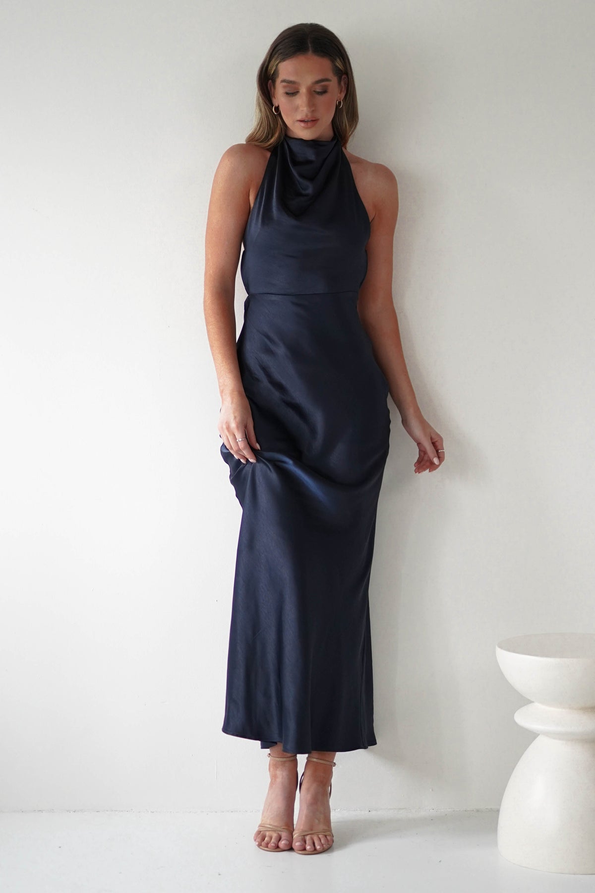 Capriana Pearl Back Maxi Dress | Navy-Oh Hello Clothing