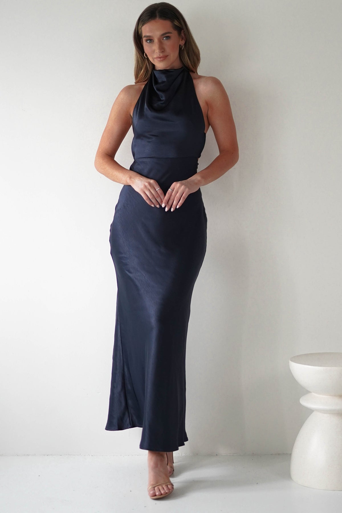 Capriana Pearl Back Maxi Dress | Navy-Oh Hello Clothing