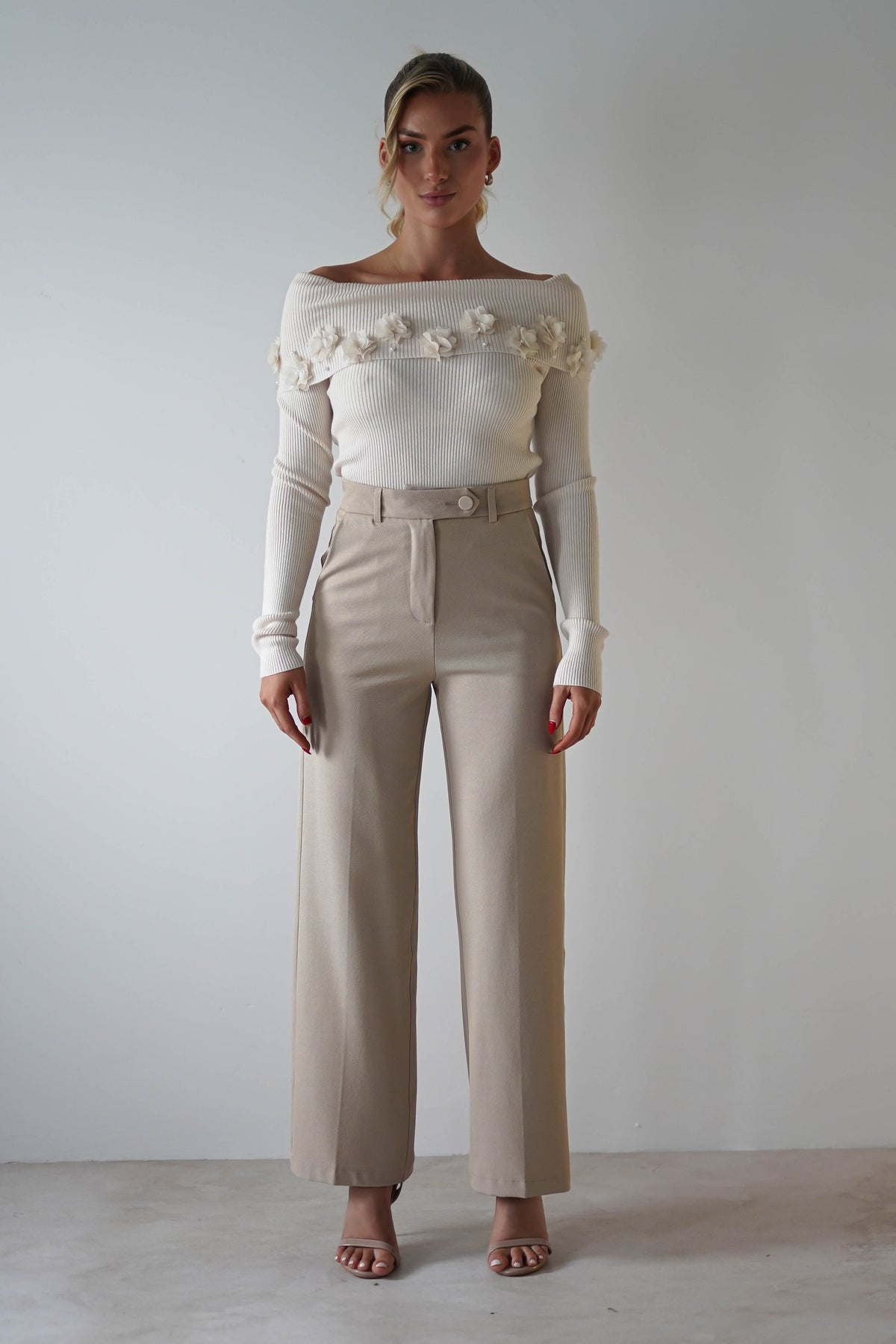 Carey Tailored Pants | Cream-Oh Hello Clothing