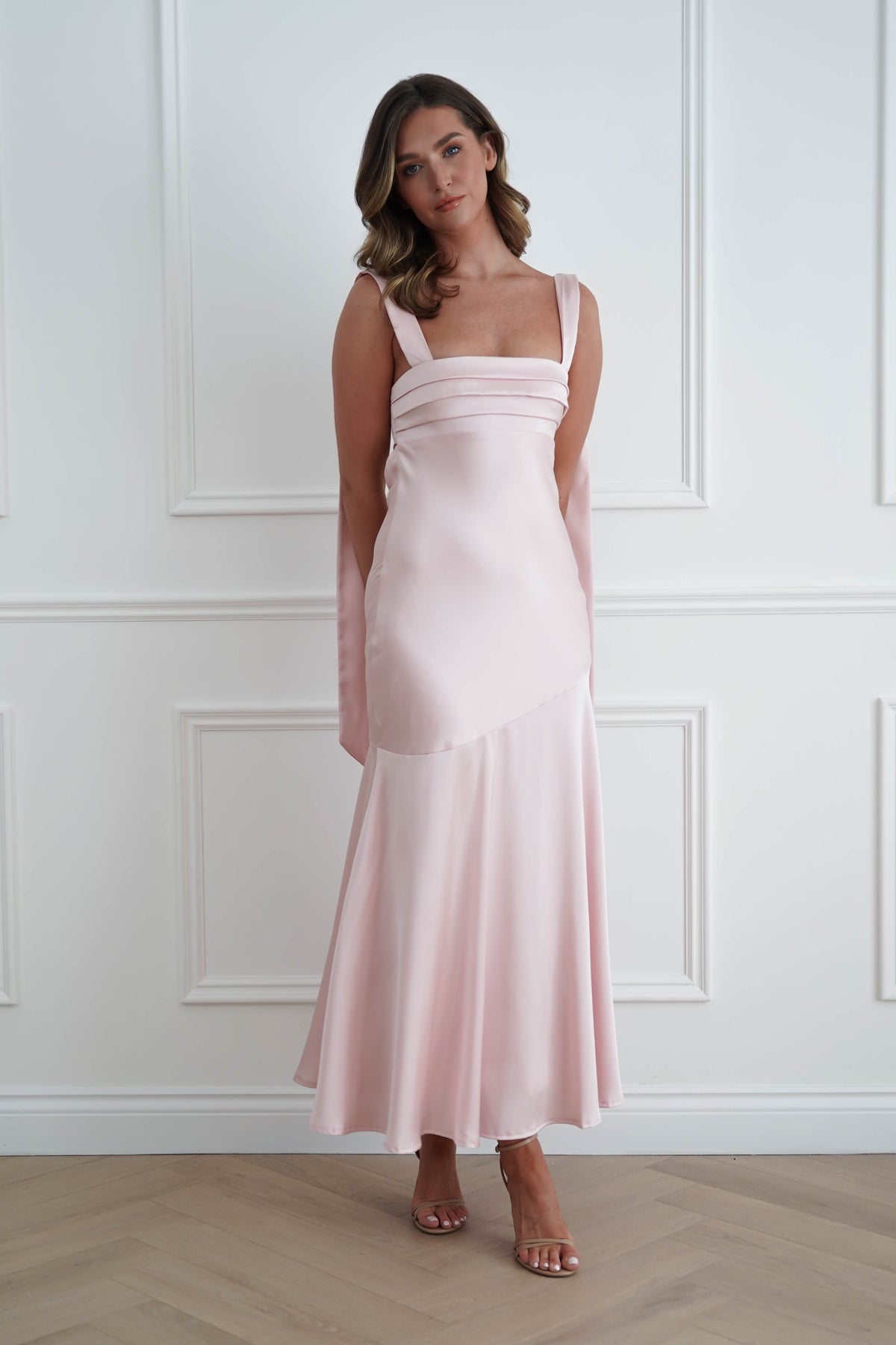 Casina Soft Satin Maxi Dress | Pink-Oh Hello Clothing