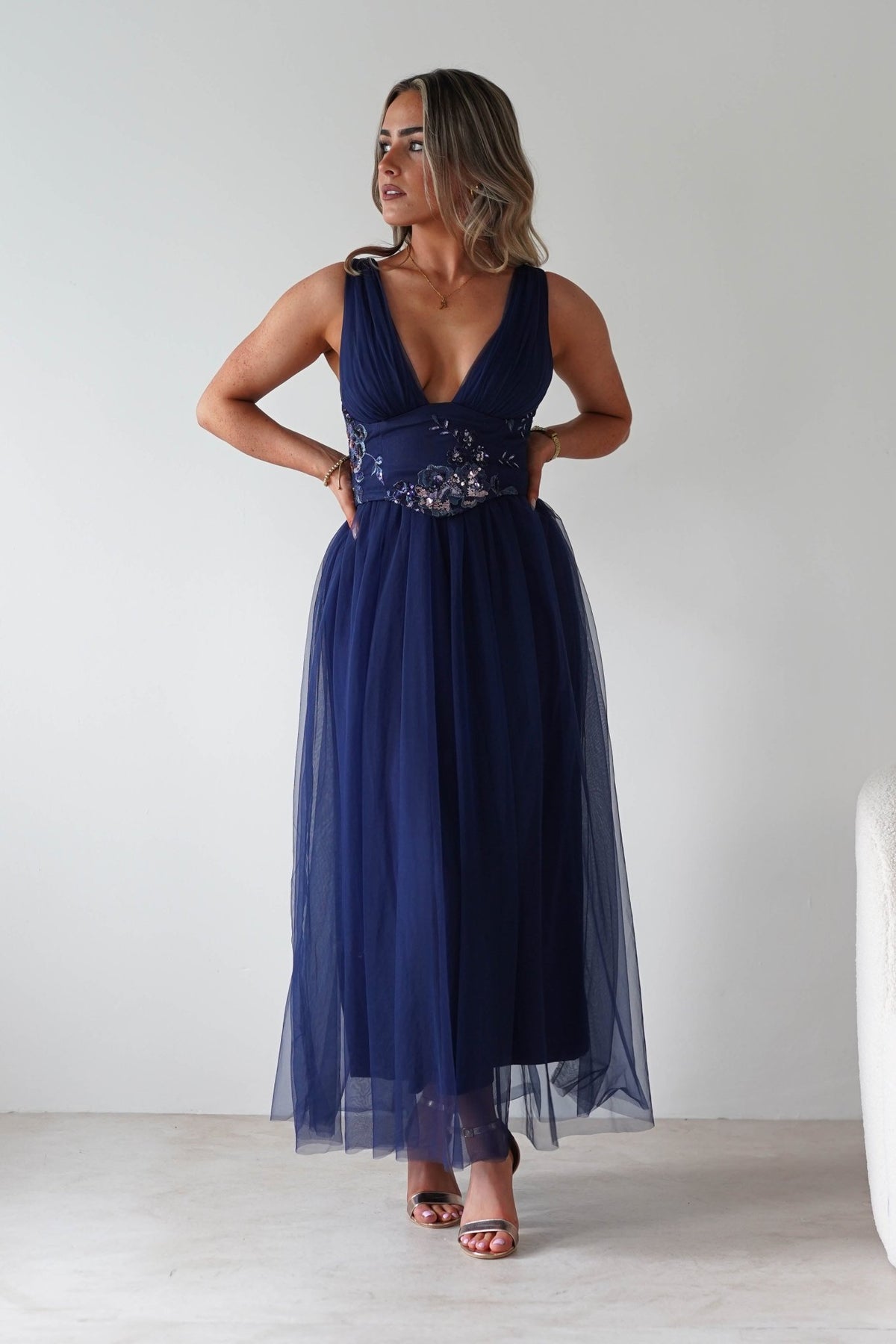 Cecilia Tulle Maxi Dress | Navy-Oh Hello Clothing