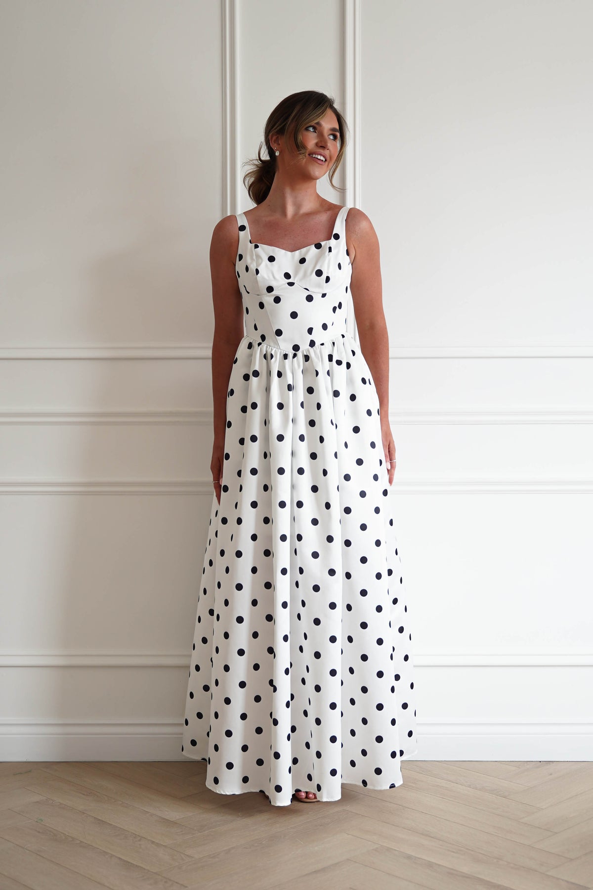 Coraline Polka Dot Maxi Dress | White-Oh Hello Clothing