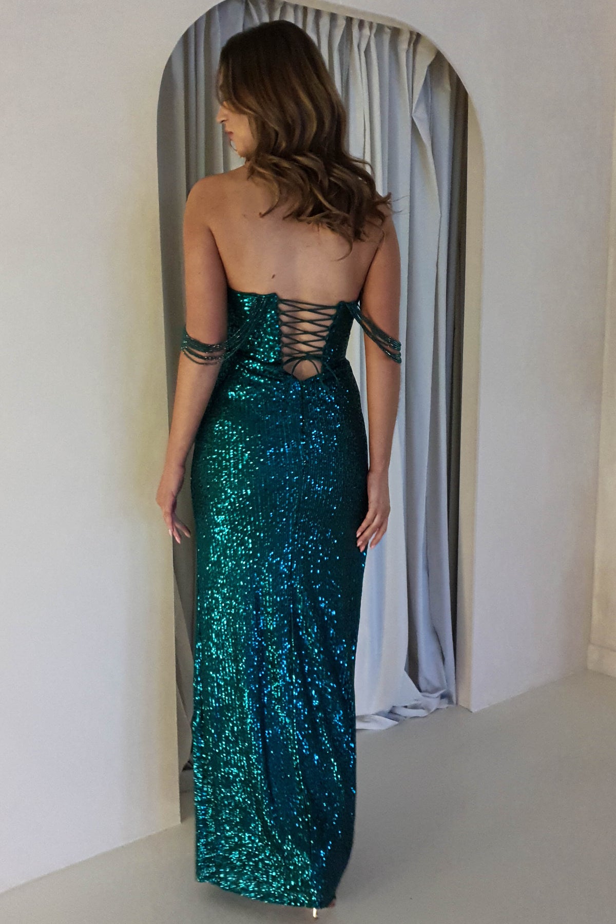 * DONE - NEW COLOUR - Jessy Luxury Beaded Sequin Gown | Emerald Green ***CIND-Oh Hello Clothing