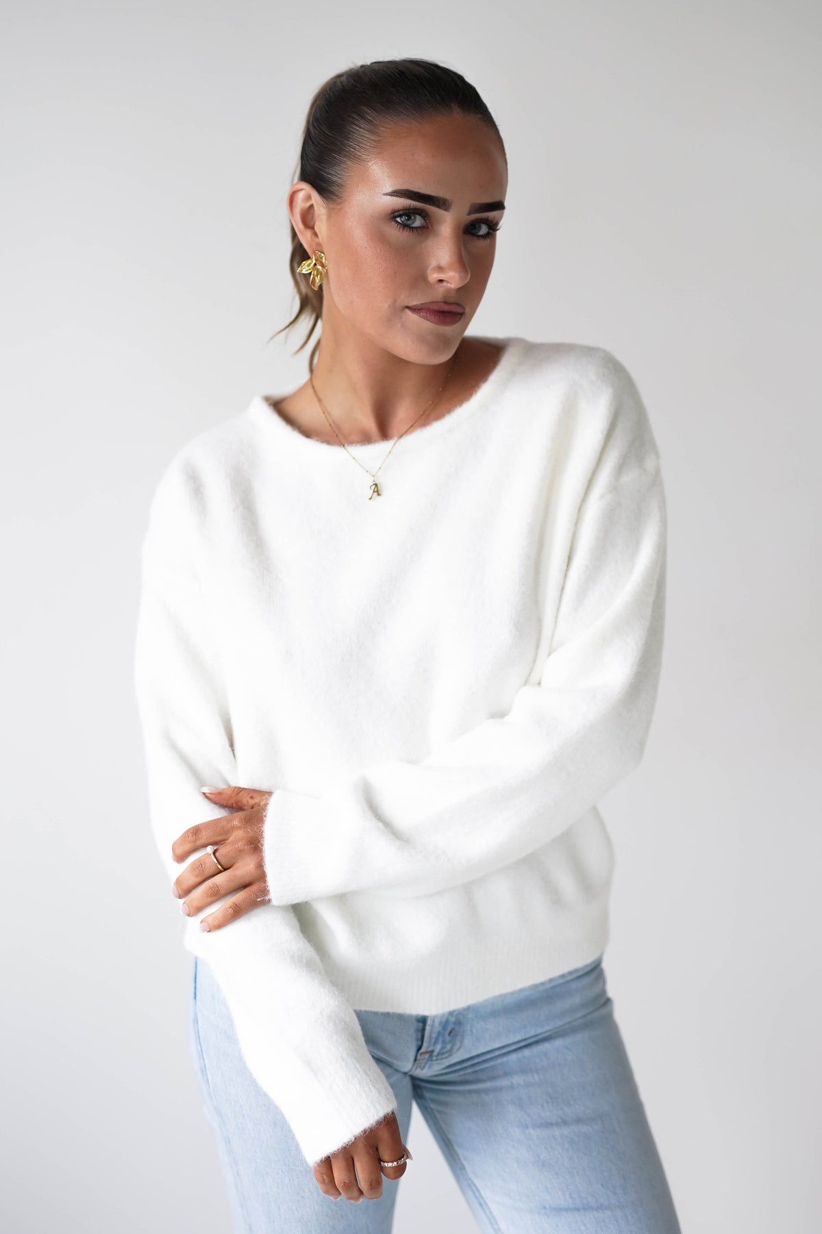 Daliah LAce Back Jumper | White-Oh Hello Clothing