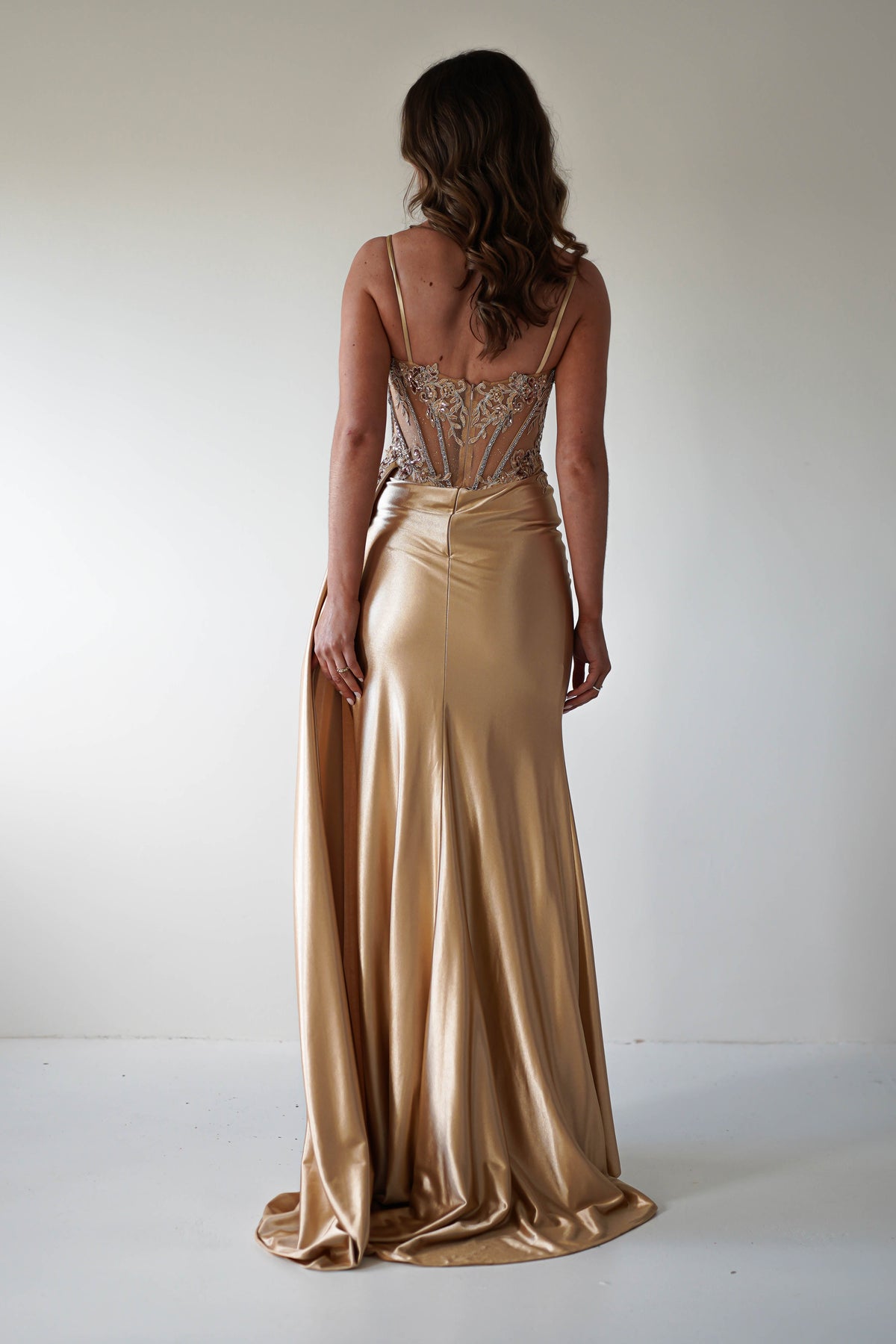 Diva Embellished Corset Gown | Gold-Oh Hello Clothing