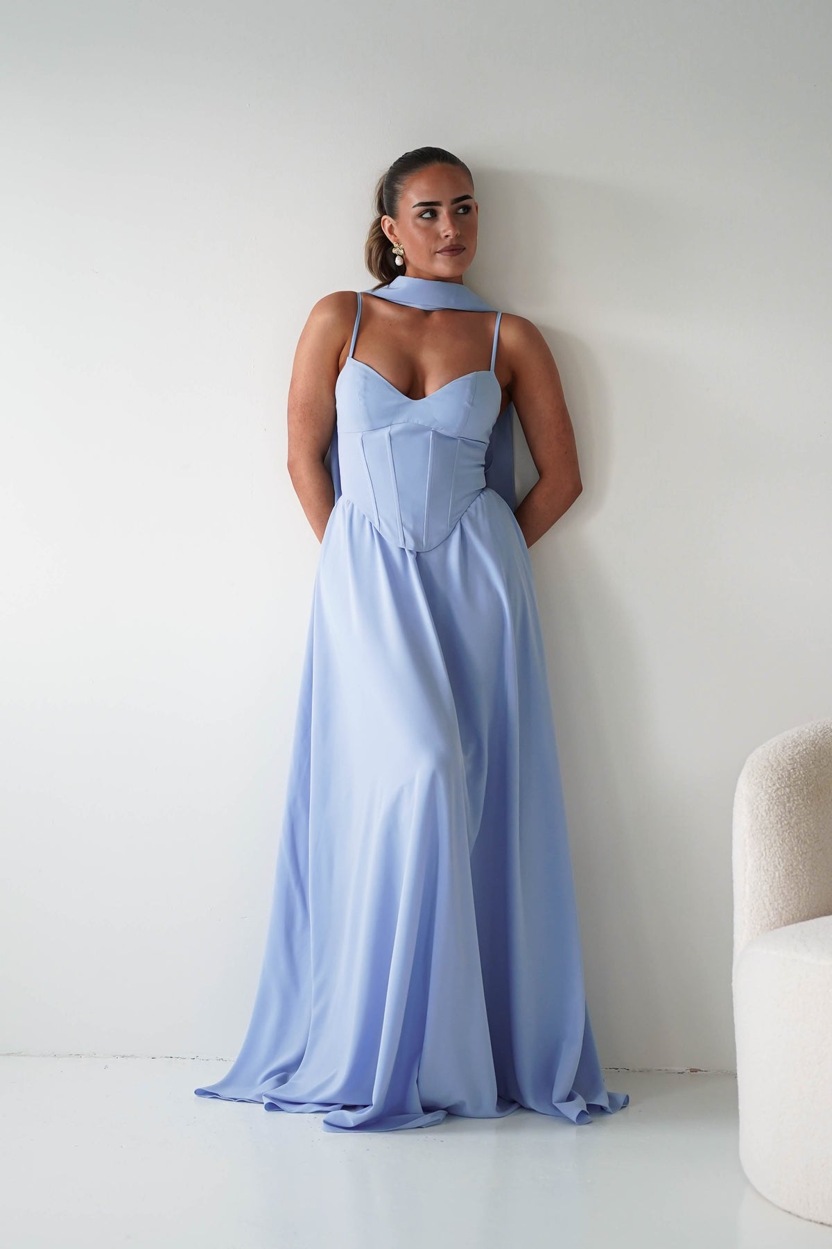 Felicity Lace Up Corset Maxi Dress | Blue-Oh Hello Clothing