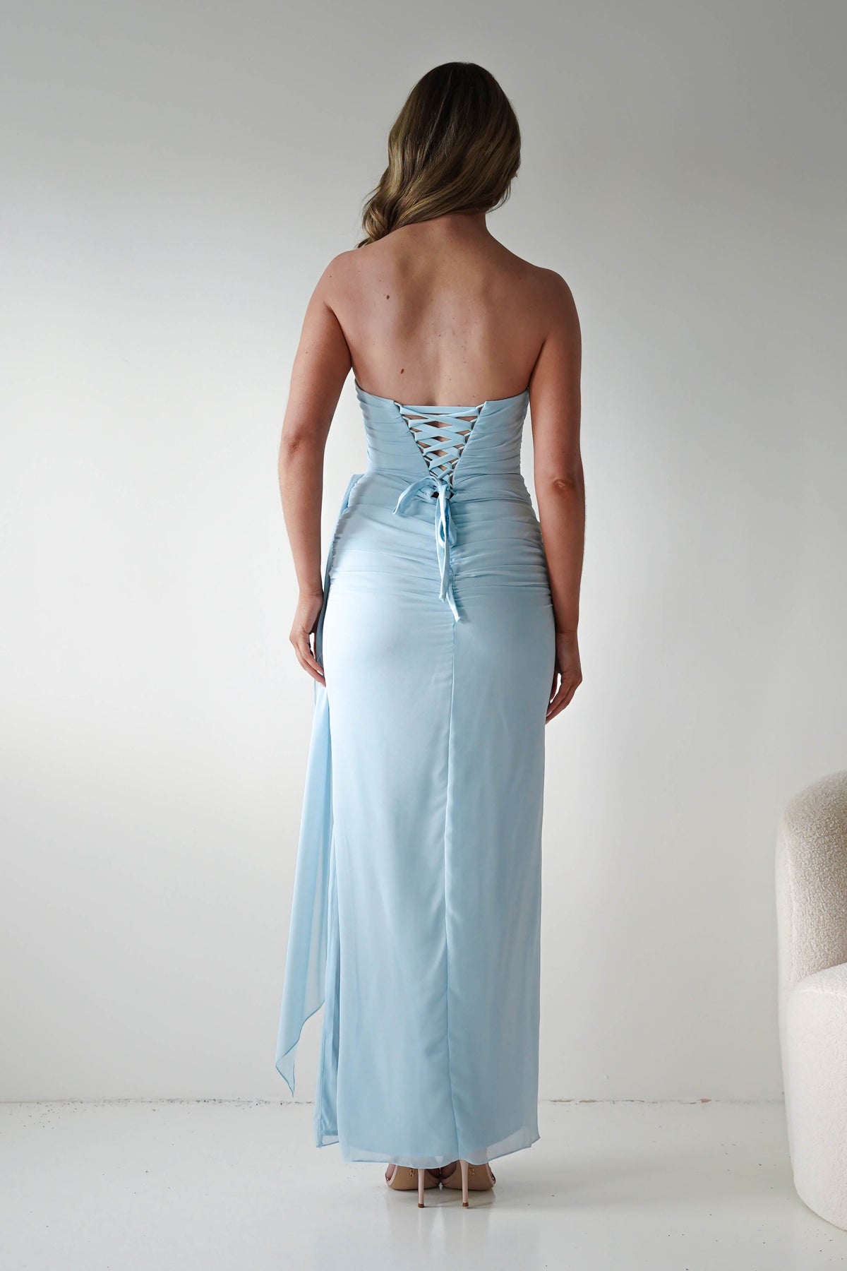Finn Strapless Draped Maxi Dress | Blue-Oh Hello Clothing