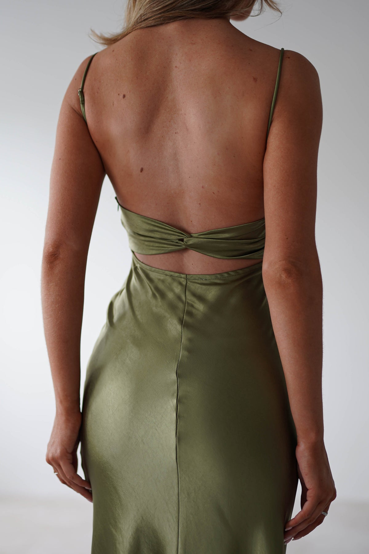 Grace Soft Satin Maxi Dress | Olive-Oh Hello Clothing