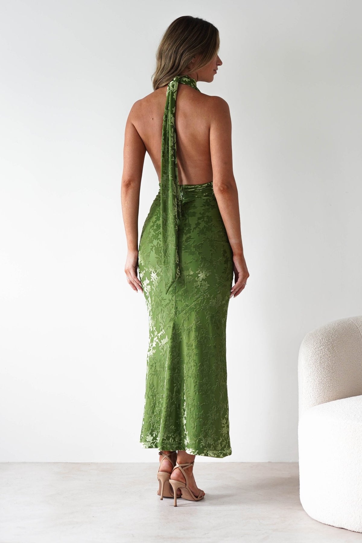 Grayson Floral Jacquard Maxi Dress | Green-Oh Hello Clothing