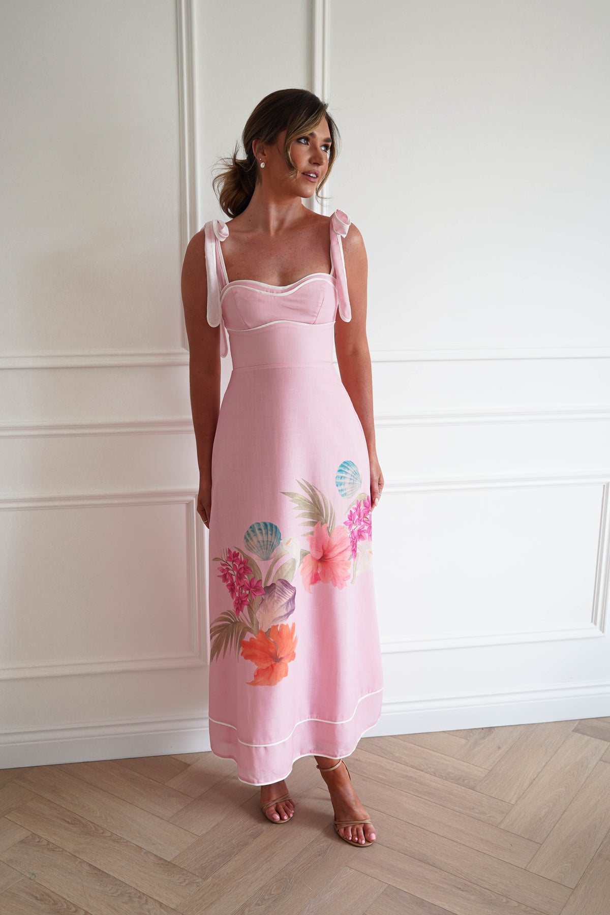 Hamptons Floral Sweetheart Maxi Dress | Pink-Oh Hello Clothing