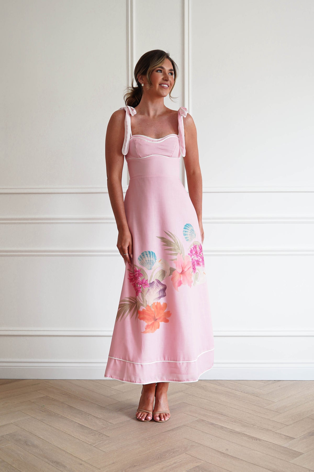 Hamptons Floral Sweetheart Maxi Dress | Pink-Oh Hello Clothing