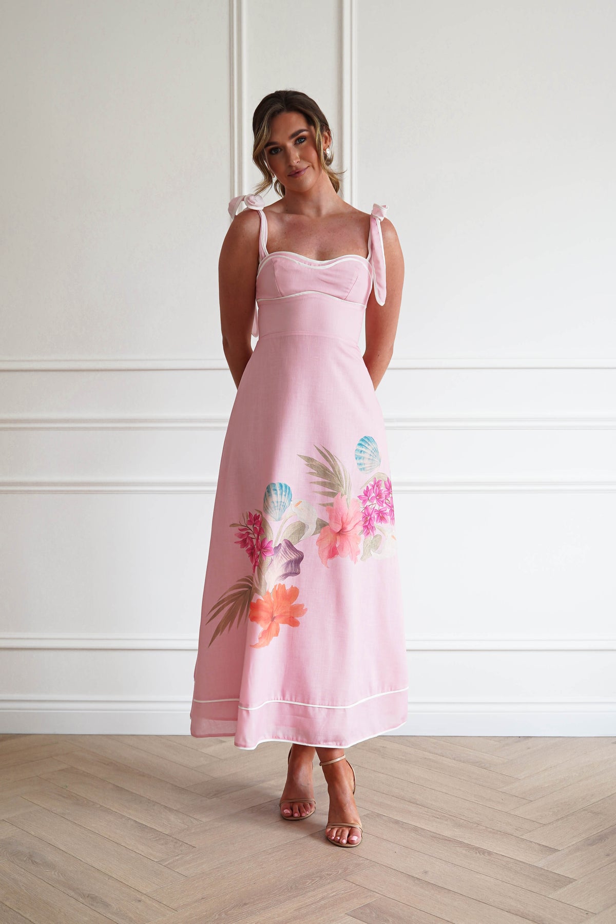 Hamptons Floral Sweetheart Maxi Dress | Pink-Oh Hello Clothing
