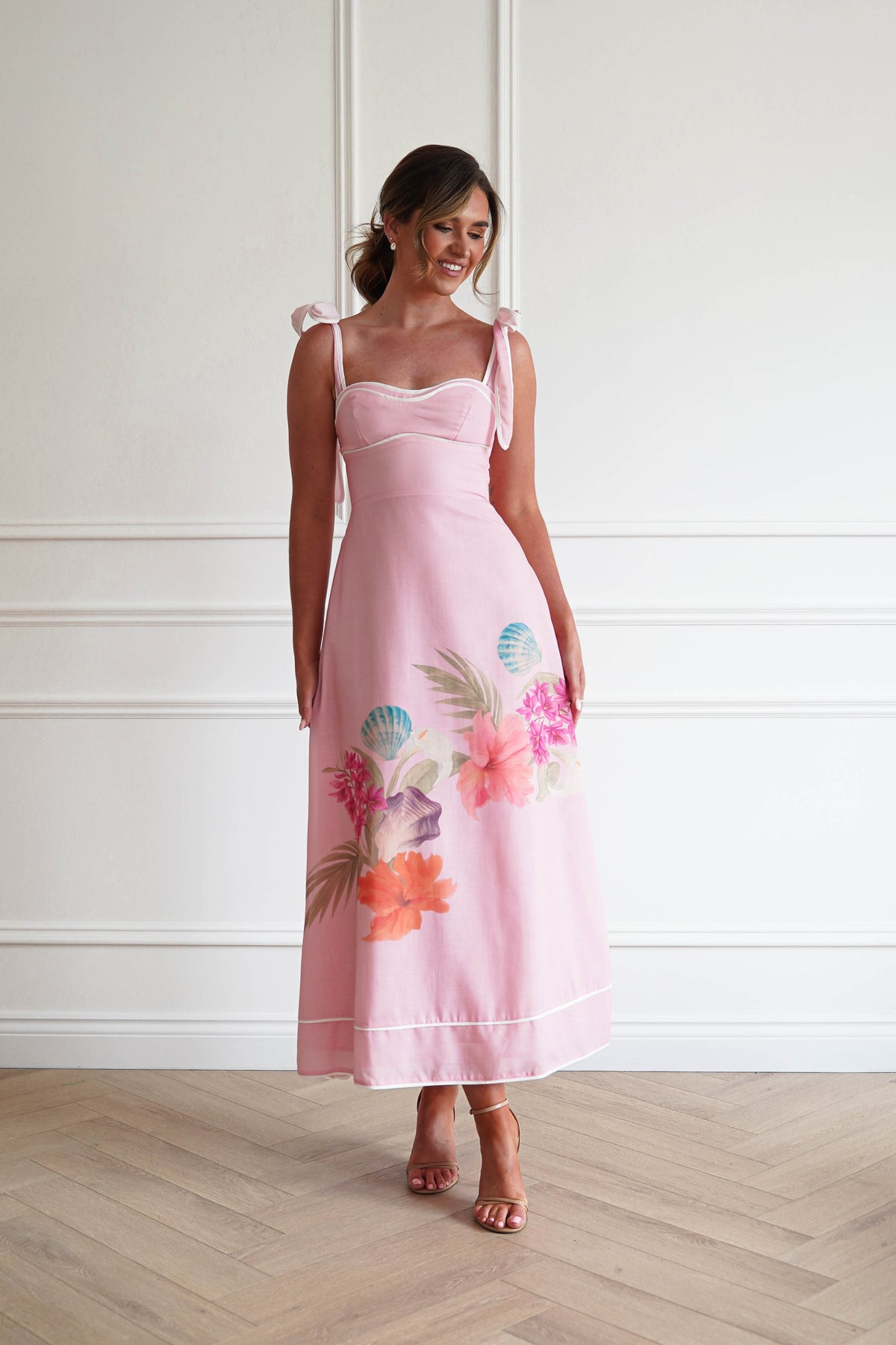 Hamptons Floral Sweetheart Maxi Dress | Pink-Oh Hello Clothing